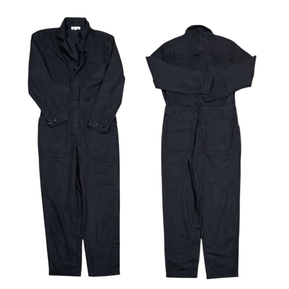 Alex Mill Womens Medium Jumpsuit Faded Black Grey Coveralls Lyocell Cotton Blend